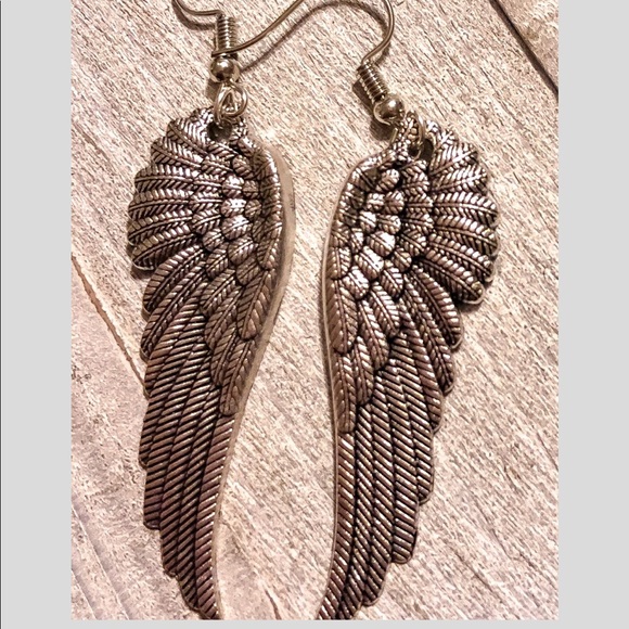 Jewelry - *On Hold Silver Angel Wing Dangle Earrings